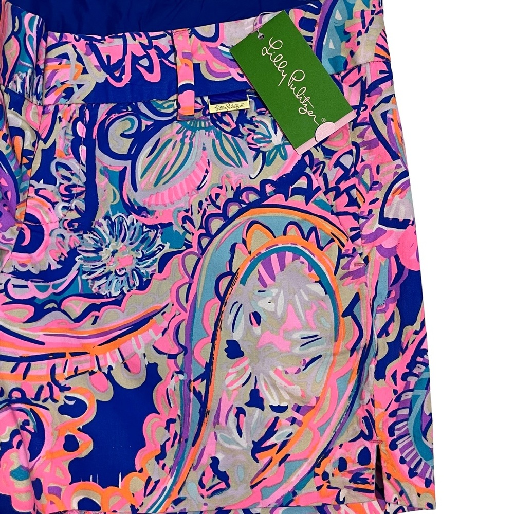Lilly Pulitzer Callan Blue Currant Drop Me A Lime Print Short Size 4 New - Picture 4 of 7